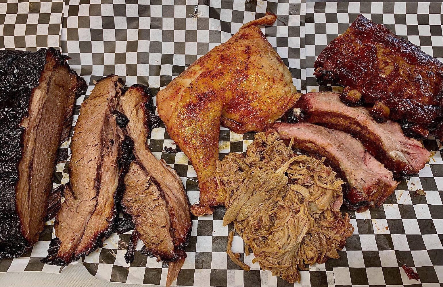 Whiskey Jack's BBQ brisket and ribs combo plate